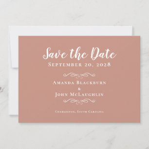 Save The Date Élégant Rose Gold Delicate Calligraphie romantique