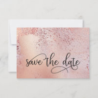 Élégant Rose Gold Faux Foil et Parties scintillant