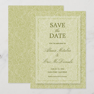Save The Date Élégant Rose Moderne Mariage Floral