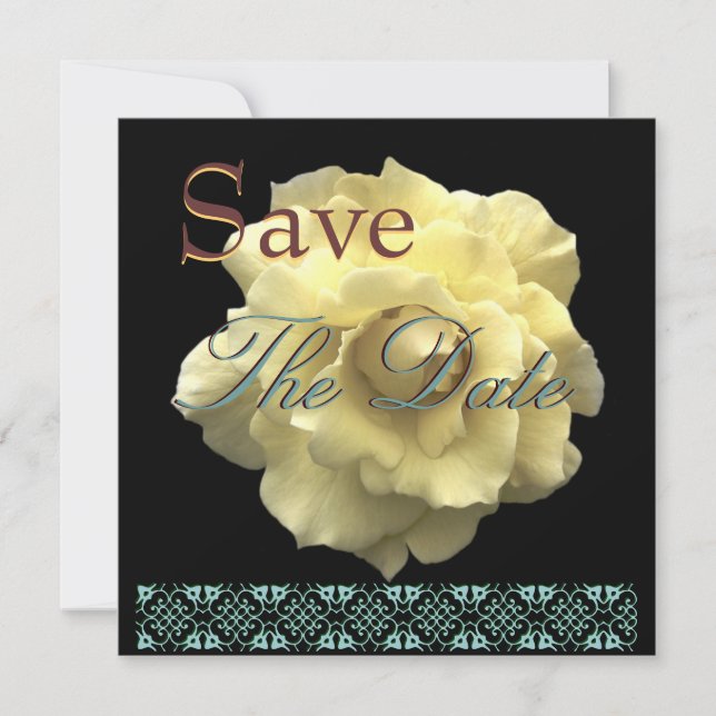 Save The Date Élégant Rose OR Mariage Date de sauvegarde Invitat (Devant)