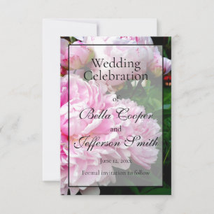 Save The Date Elégant rose peony blanc floral jardin photo