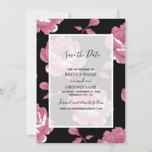 Save The Date Elégant Rose Vintage Roses Mariage Enregistrer La 
