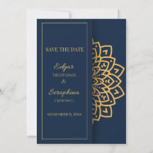Elégant Royal Blue et White Mandala