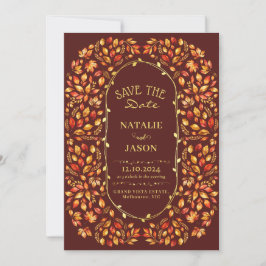 Save The Date Elégant Rustic Fall quitte Boho Mariage