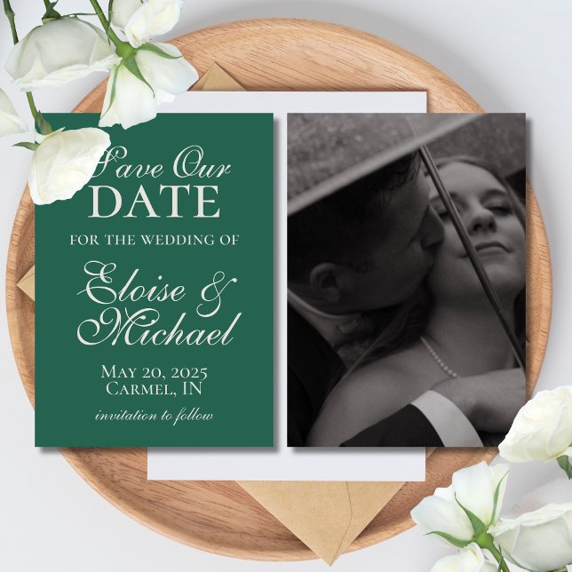 Save The Date Elégant Sage Vert Mariage Enregistrer la date (Modern Elegant Sage Green Wedding Suite Theme with options to personalize for your special day.)