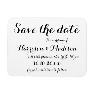 Save the Date Elegant Script Calligraphy Wedding Magnet