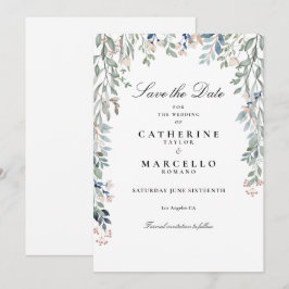 Save The Date Élégant Script Fleur sauvage Floral Mariage