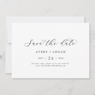 Save The Date Élégant Script Horizontal Enregistrer La Date