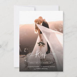 Save The Date Élégant Script photo mariage RSVP