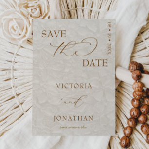 Save The Date Élégant Simple Beige Date de Sauvegarde
