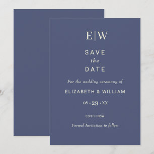 Save The Date Elégant simple de l'avenir Dusk avec Mariage Monog