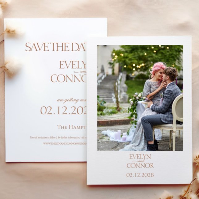 Save The Date Elégant Style Photo Mariage Enregistrer La Date (Créateur téléchargé)