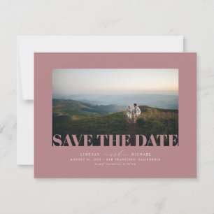 Save The Date Élégant teinté de rose Dusty pour sauver la date P