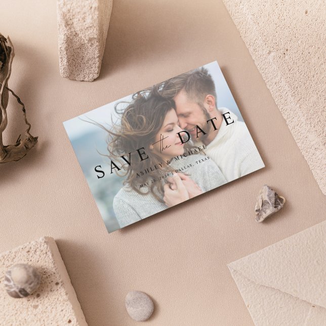 Save The Date Elégant Vellum Overlay 2 Photo QR Code Mariage (Set the Date! Elegant Wedding Save-the-Date 💌💍 [Personalize & Send])