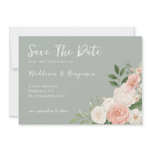 Élégant Vert Sauge Floral Mariage Péché
