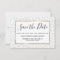 Elegant White Gray Leopard Cheetah Animal Print