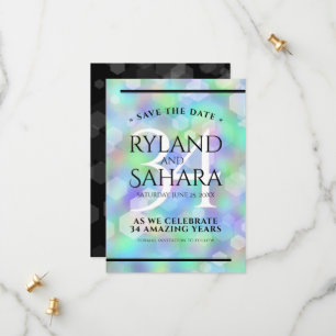 Save The Date Élégante 34e anniversaire du Mariage Opal