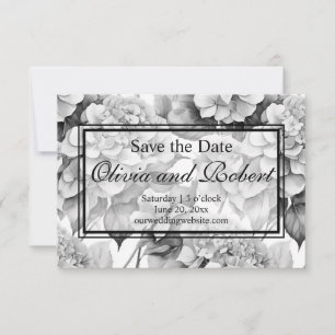 Save The Date Elégante aquarelle blanche grise noire