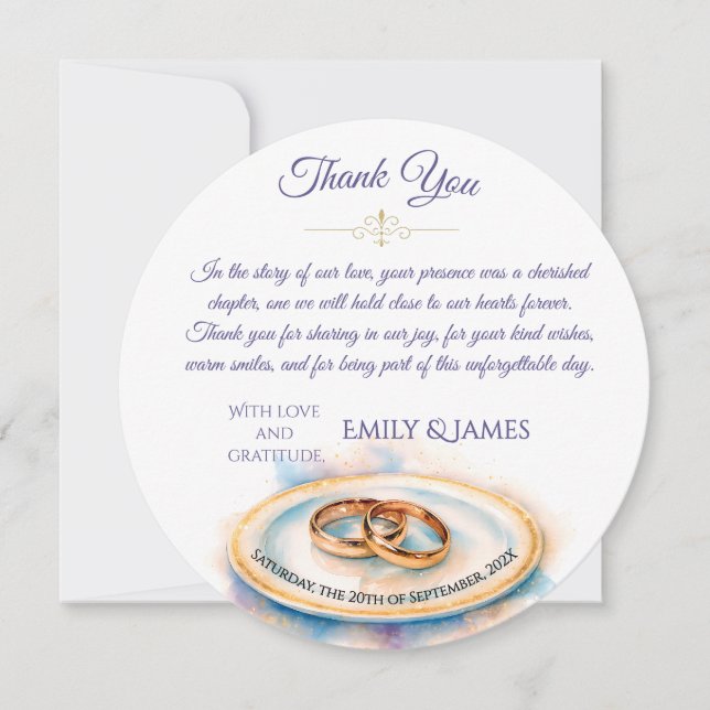 Save The Date Elégante aquarelle Golden Rose Mariage Cercles (Devant)