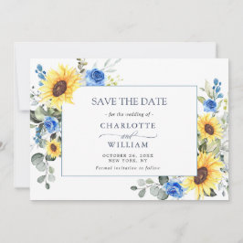 Save The Date Elégante aquarelle tournesol Eucalyptus Mariage