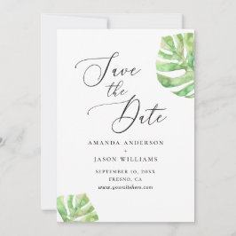 Save The Date Elégante aquarelle tropicale mariage
