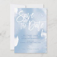 SAVE THE DATE elegante, blass gestrichene Wasserfa