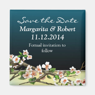 Save the Date elegante Blütenmagnete Magnet