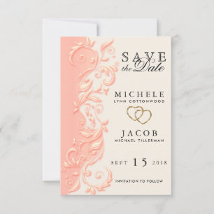 Save The Date Élégante broche florale Économisez la date