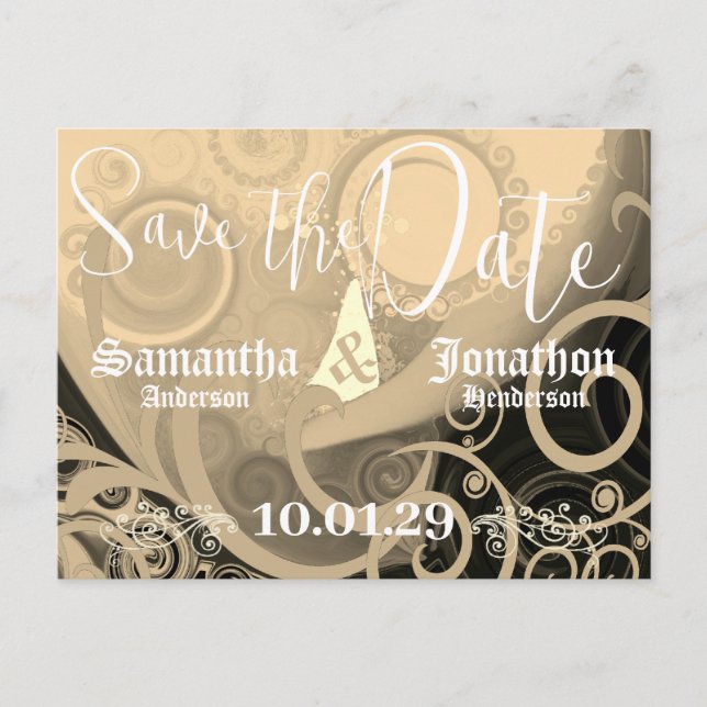 Save the Date elegante Cala-Lilie Ankündigungspostkarte (Vorderseite)