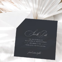 Élégante calligraphie Classique Chic gris foncé