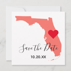 Save The Date Élégante calligraphie corail Floride enregistrer l