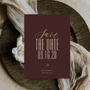 Save The Date Élégante Calligraphie de Mariage Argent Ancien Bou