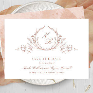 Save The Date Élégante calligraphie Mariage de Monogramme en ter