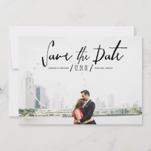 Save The Date Élégante Calligraphie moderne Photo Enregistrer la