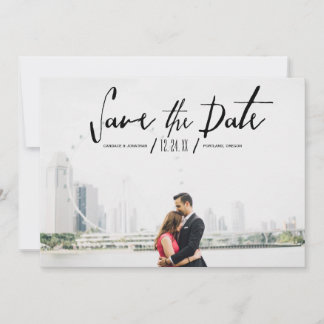 Save The Date Élégante Calligraphie moderne Photo Enregistrer la