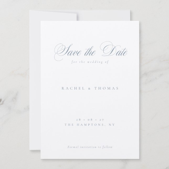 Save The Date Élégante calligraphie Monogramme Mariage d'âge (Devant)