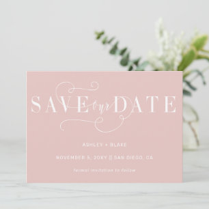Save The Date Élégante et transparente Calligraphie simple manus