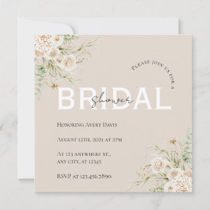 Save The Date Élégante Fête de Mariage Florale Enregistrer la Da