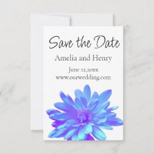 Save The Date Élégante fleur florale violette bleu