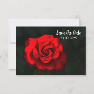 Save The Date Élégante Fleur Rouge Rose Enregistrer la date