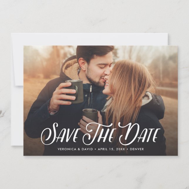 Save The Date Élégante Photo manuscrite Enregistrer La Date (Devant)