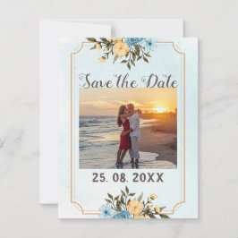 Save The Date Elégante photo moderne Aquarelle Mariage floral