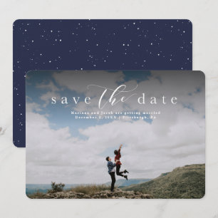 Save the Date elegante Script-Fotokarte