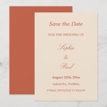 Élégante Terracotta Script Mariage Enregistrer la 