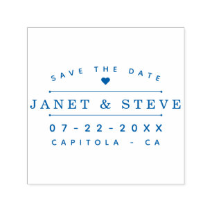 Save The Date   Elegante Typografie & Sweet Heart Permastempel