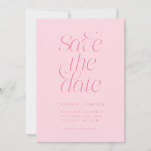 Save The Date Élégante Typographie Moderne Mariage Rose