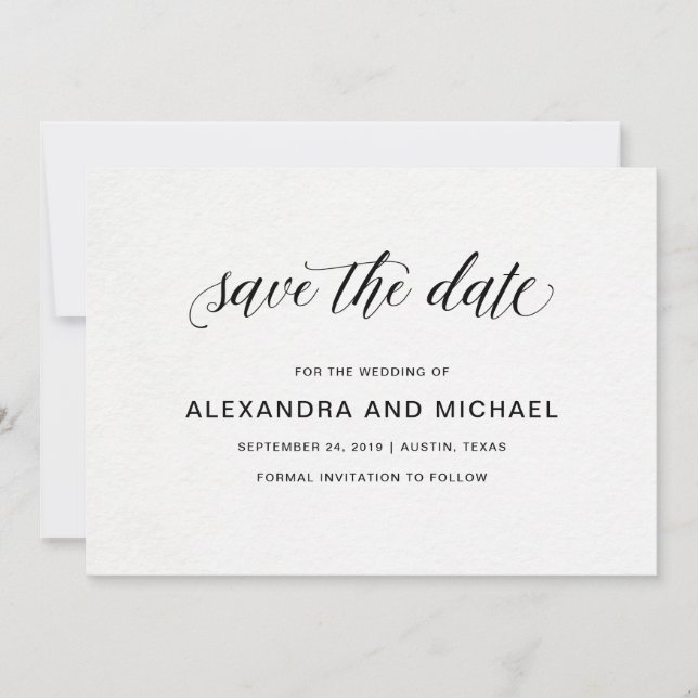 Save The Date Élégante typographie | "Save the date" pour mariag (Devant)