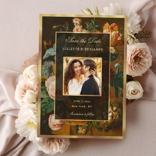 Save The Date Élégante Vie Nocturne Florale Mariage Économisez l