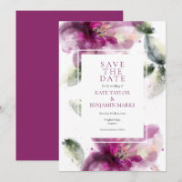 Save the Date Elegante Wasserfarbe Rosa Lily Blüte