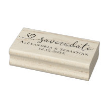 Save the Date Eleganter Scroll Herztext